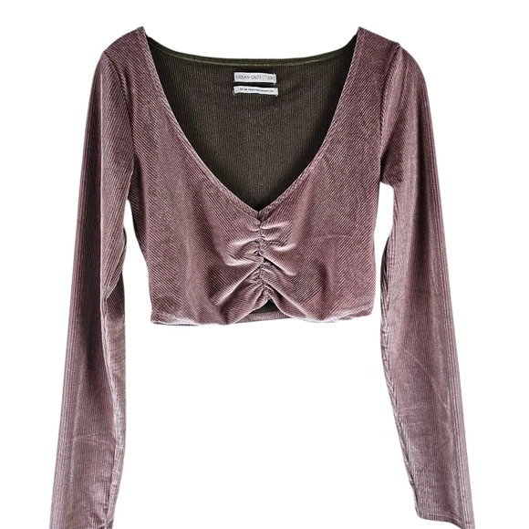 Urban Outfitters Paradox Ruched Velvet Crop Top In Medium - Picture 3 of 8